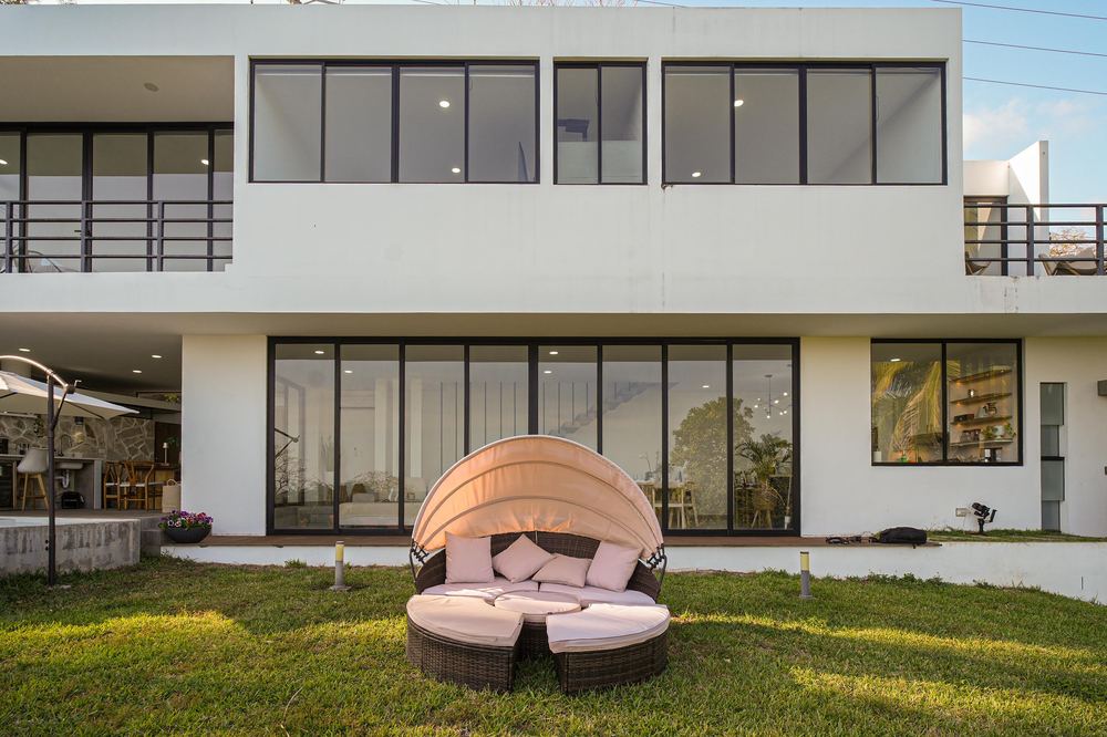 Outdoor daybed on the lawn